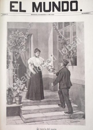 PORTADA ANTIGUA ORIGINAL  1898 EL REGALO DEL NOVIO POR: JOSE MARIA VILLASANA