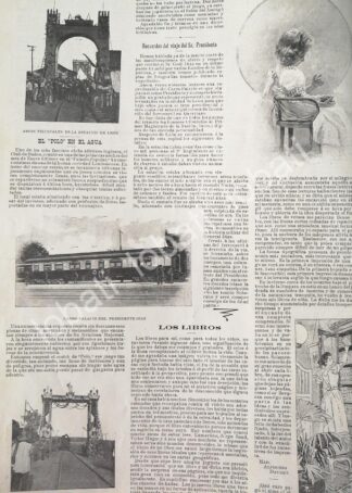 CARTEL ANTIGUO ORIGINAL DE EL CARRO DE TREN DE PORFIRIO DIAZ Y OTRAS NOTAS 1898