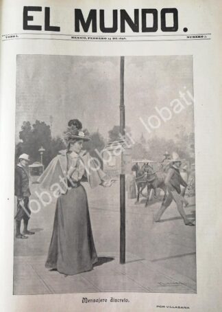 PORTADA ANTIGUA ORIGINAL  1898 MANSAJERO DISCRETRO POR: JOSE MARIA VILLASANA
