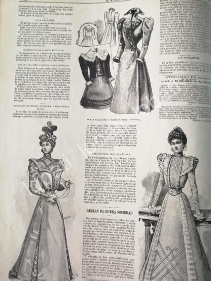 GACETA ANTIGUA 1898 PAGINAS DE LA MODA /6 - Image 3
