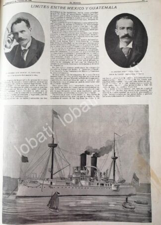 CARTEL ANTIGUO ORIGINAL DE EL CONFLICTO FRONTERIZO MEXICO - GUATEMALA 1898 /PLT Y MAS NOTAS