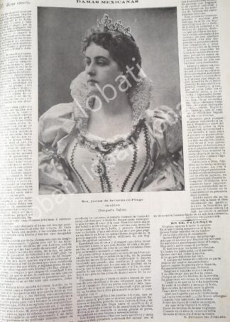 CARTEL ANTIGUO ORIGINAL DE GRABADO 1897 JUANA DE LA GARZA DE PLIEGO ( FOTO VALLETO HNOS )/ASM