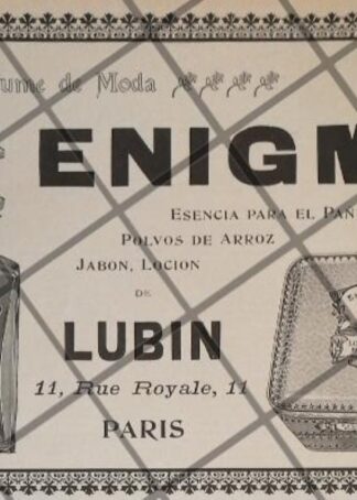 CARTEL PUBLICITARIO ANTIGUO PERFUMERIA LUBIN 1906