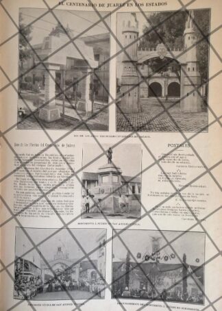 AFICHE ANTIGUO ARCOS TRIUNFALES OAXACA, TUXTLA Y ZAC. 1906