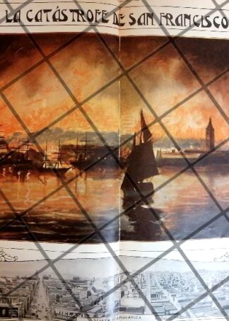 AFICHE ANTIGUO EL GRAN INCENDIO DE SAN FRANCISCO 1906