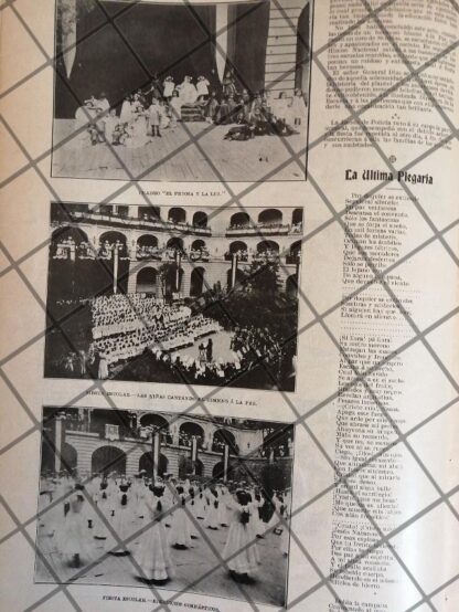 AFICHE ANTIGUO FIESTA ESCOLAR 1906 CALLE SANTA CATALINA - Image 2
