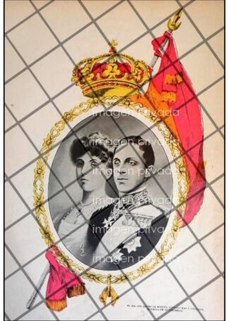 AFICHE ANTIGUO 1906 BODA REAL EN ESPAÑA, ALFONSO 13