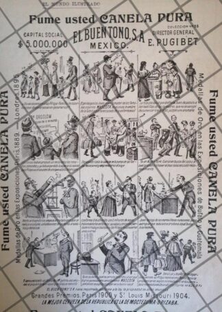 TIRA COMICA ANTIGUA 1906 TABACOS CANELA /EL BUEN TONO N55