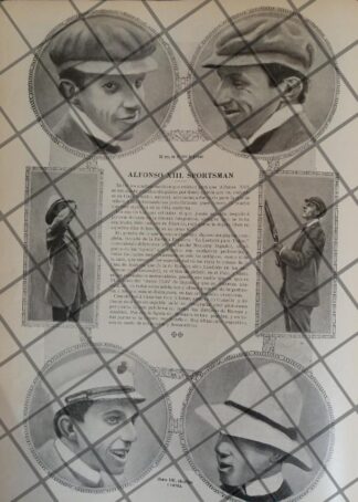 AFICHE ANTIGUO EL REY ALFONSO XIII. SPORTSMAN 1906