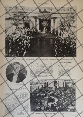 AFICHE ANTIGUO PRIMERA DUMA RUSA Y EL ZAR NICOLAS 1906