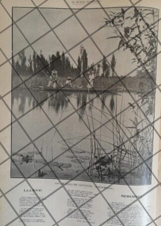 GRABADO ANTIGUO OJO DE AGUA NATIVITAS. XOCHIMILCO 1906