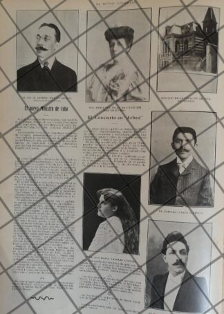 AFICHE ANTIGUO JULIAN CARRILLO Y LUIS MOCTEZUMA ETC 1906