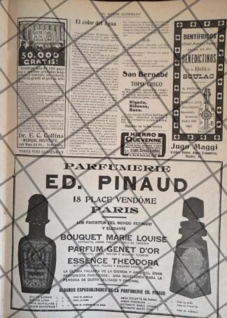 CARTEL PUBLICITARIO ANTIGUO PERFUMERIA ED. PINAUD 1906 ETC