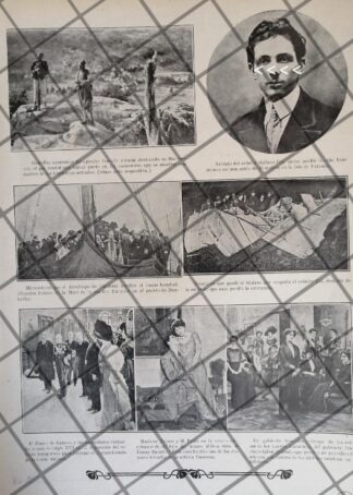 AFICHE ANTIGUO MUERE AVIADOR GIUSSEPE CEI 1911 Y MAS NOTAS