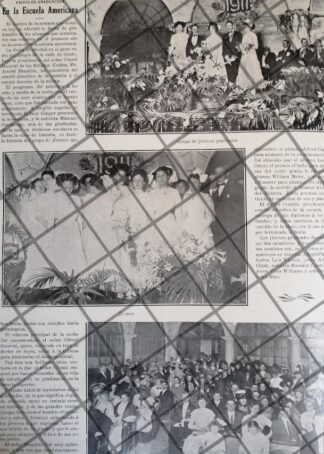 AFICHE ANTIGUO GRADUACION EN EL COLEGIO AMERICANO D.F 1911