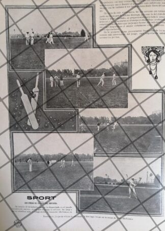 AFICHE ANTIGUO JUEGOS DE CRICKET CLUB REFORMA 1911