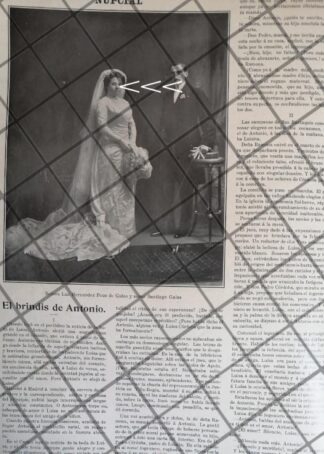 AFICHE ANTIGUO BODA. SANTIAGO GALAS ARCE 1911 Y MAS NOTAS
