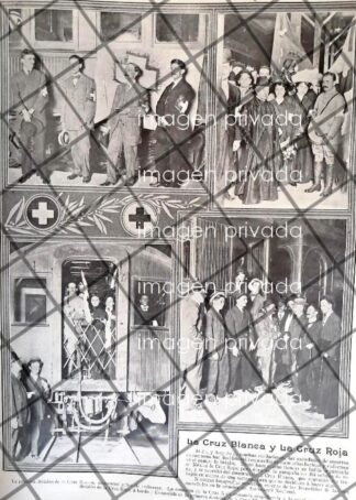 AFICHE ANTIGUO SE UNEN LA CRUZ ROJA Y LA CRUZ BLANCA 1911