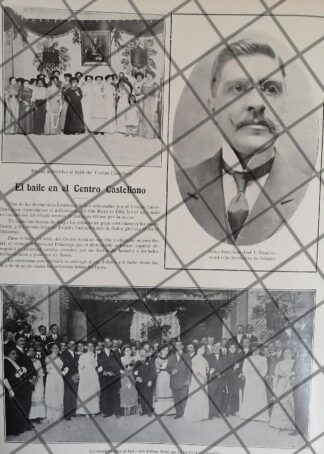 AFICHE ANTIGUO BAILE CLUB CASTELLANO 1911. JOSE I BANDERA
