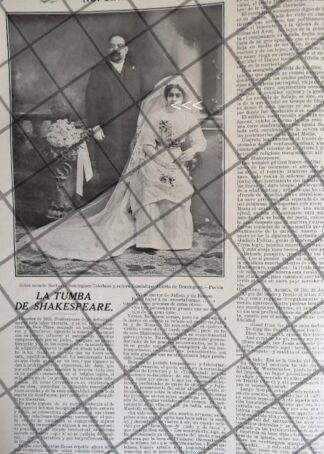AFICHE ANTIGUO BODA. TOLEDANO ABURTO 1911 Y MAS NOTAS