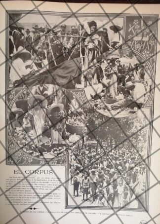 AFICHE ANTIGUO LA FIESTA DEL CORPUS CHRISTI. CATEDRAL 1911
