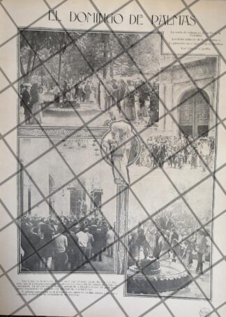 AFICHE ANTIGUO DOMINGO DE PALMAS EN CATEDRAL 1911