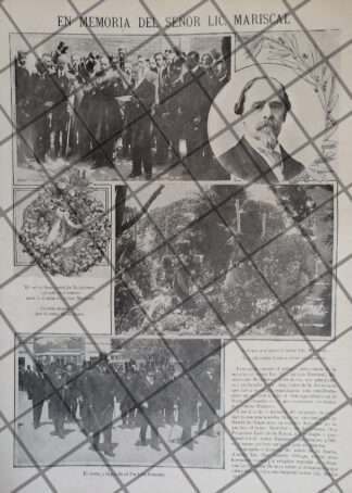 AFICHE ANTIGUO PORFIRIO DIAZ HONRA A IGNACIO MARISCAL 1911