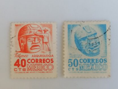 ESTAMPILLA POSTAL ANTIGUA. CABEZAS OLMECAS 1960s - Image 2