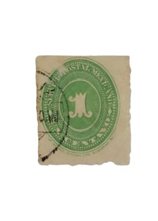 ESTAMPILLA POSTAL 1886 1C NUMEROS. VERDE SC. 174-A18