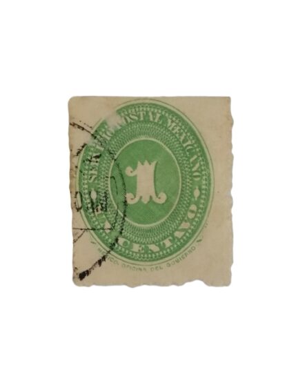 ESTAMPILLA POSTAL 1886 1C NUMEROS. VERDE SC. 174-A18