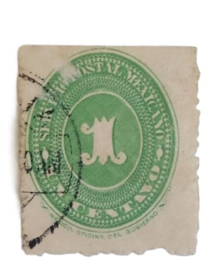 ESTAMPILLA POSTAL 1886 1C NUMEROS. VERDE SC. 174-A18 - Image 3