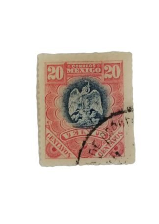 ESTAMPILLA POSTAL 1899 ESCUDO NAC.. 1C ROSA AZUL SC. 300-031