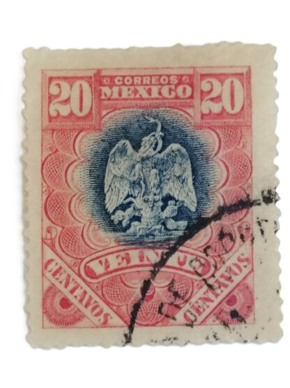 ESTAMPILLA POSTAL 1899 ESCUDO NAC.. 1C ROSA AZUL SC. 300-031 - Image 3