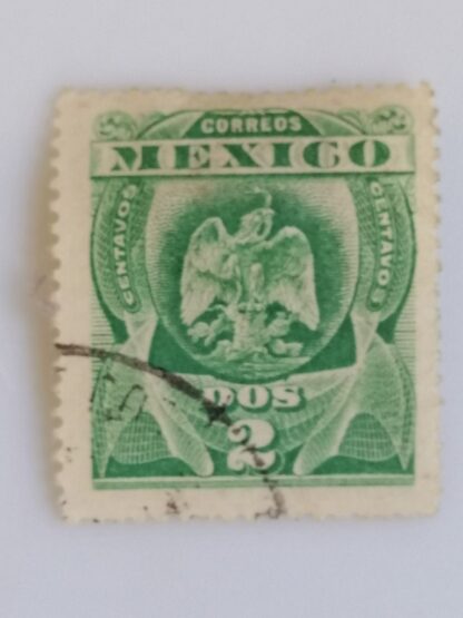 ESTAMPILLA POSTAL 1903 ESCUDO AGUILA. 2C VERDE SC. 305-A26 - Image 2