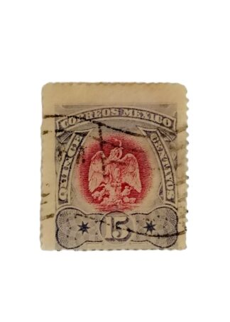 ESTAMPILLA POSTAL ANTIGUA 1899 A30. AGUILA VERDE Y ROJO
