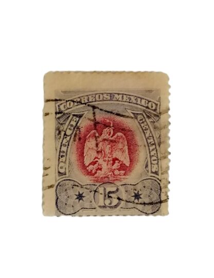 ESTAMPILLA POSTAL ANTIGUA 1899 A30. AGUILA VERDE Y ROJO
