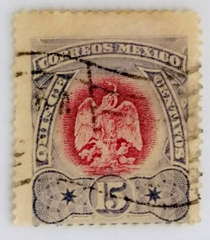 ESTAMPILLA POSTAL ANTIGUA 1899 A30. AGUILA VERDE Y ROJO - Image 2