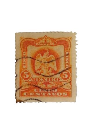 ESTAMPILLA POSTAL ANTIGUA 1903, 307-A28. AGUILA. NARANJA 5C