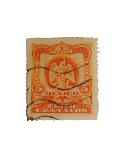 ESTAMPILLA POSTAL ANTIGUA 1903, 307-A28. AGUILA. NARANJA 5C