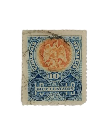 ESTAMPILLA POSTAL ANTIGUA 1903 A29. AGUILA AZUL NARANJA