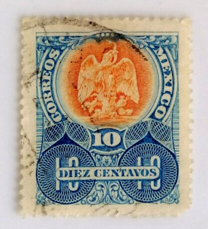 ESTAMPILLA POSTAL ANTIGUA 1903 A29. AGUILA AZUL NARANJA - Image 2