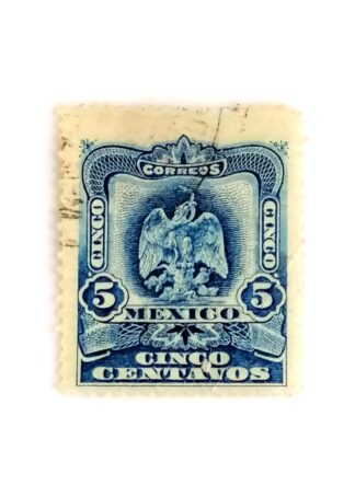 ESTAMPILLA POSTAL ANTIGUA 1903 AGUILA. 5 CENTAVOS MEXICO