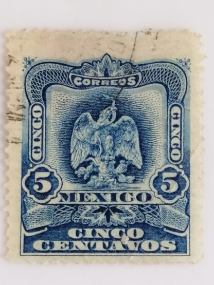 ESTAMPILLA POSTAL ANTIGUA 1903 AGUILA. 5 CENTAVOS MEXICO - Image 2