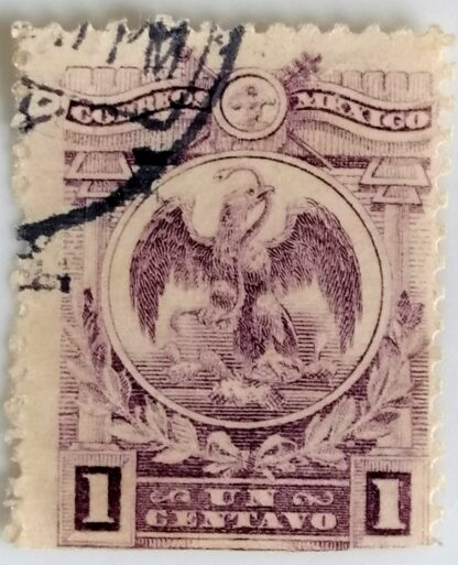 ESTAMPILLA POSTAL ANTIGUA 1915 A57. AGUILA. C. VIOLETA 1CENTAVO - Image 2