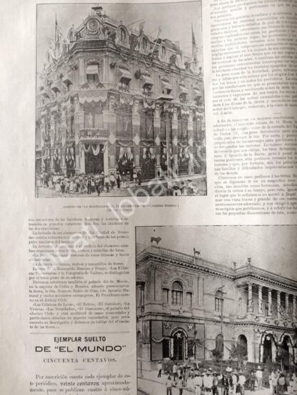 CARTEL ANTIGUO ORIGINAL DE DESFILE DE LAS FLORES FIESTAS PATRIAS D.F 1895 - Image 3