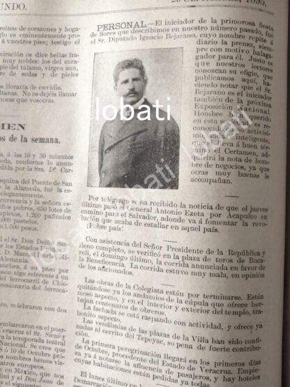 CARTEL ANTIGUO ORIGINAL DE NOTA. EL DIPUTADO IGNACIO BEJARANO 1895 / PLT - Image 2