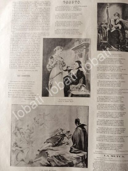 CARTEL ANTIGUO ORIGINAL DE RESEÑA DE LA OBRA DE TEATRO . FAUSTO 1895 - Image 2