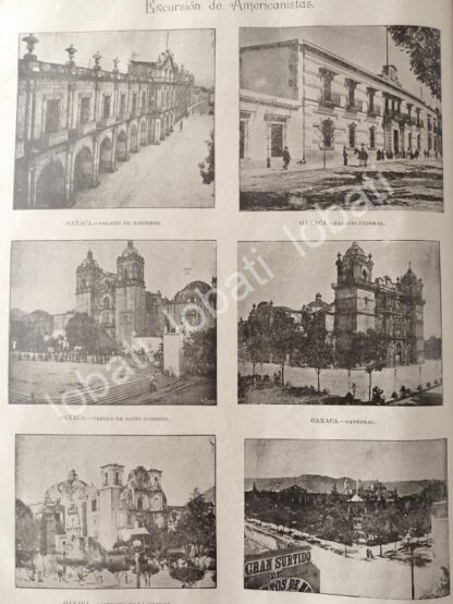CARTEL ANTIGUO ORIGINAL DE LUGARES Y PARAJES DE OAXACA 1895 /LDM - Image 2