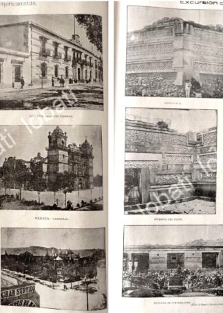 CARTEL ANTIGUO ORIGINAL DE LUGARES Y PARAJES DE OAXACA 1895 /LDM
