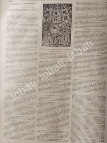 CARTEL ANTIGUO ORIGINAL DE LUGARES Y PARAJES DE OAXACA 1895 /LDM - Image 4